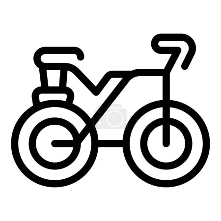 Téléchargez les illustrations : Amsterdam icône vélo contour vecteur. Transport urbain célèbre. Pays-Bas symbole vélo - en licence libre de droit