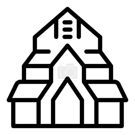 Oslo old church icon outline vector. National historical building. Traditional Norway culture