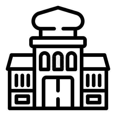 Illustration for Discovering Oslo icon outline vector. Travel city sightseeing. Scandinavian famous buildings - Royalty Free Image
