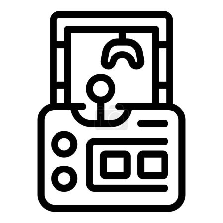 Play arcade game icon outline vector. Play pick vending. Grip device