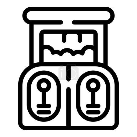 Illustration for Mechanism grabber icon outline vector. Claw crane game. Arcade stick - Royalty Free Image