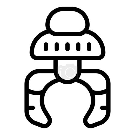 Arm-Roboter-Icon-Umrissvektor. Stick arcade reacher. Maschinenroboter
