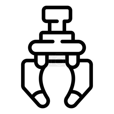 Illustration for Robotic fun icon outline vector. Catcher claw game. Automation machine - Royalty Free Image