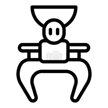 Illustration for Game reacher grabber icon outline vector. Robot fun. Tool robotic - Royalty Free Image