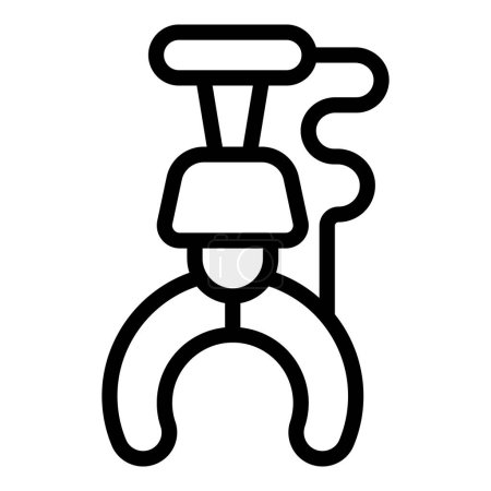 Clutch grabber handle icon outline vector. Game robotic. Handle toy arcade