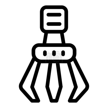 Illustration for Grabber hand icon outline vector. Robot fun game. Machine toy device - Royalty Free Image