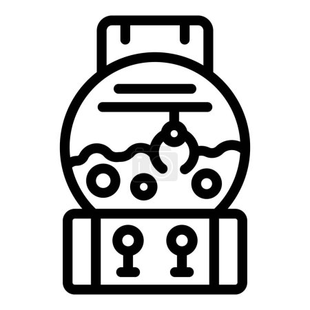 Illustration for Globe toy grabber icon outline vector. Industrial robot. Recreation device - Royalty Free Image