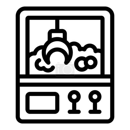 Illustration for Toy grabber kiosk icon outline vector. Crane game. Machine robotic toy - Royalty Free Image
