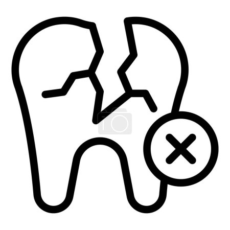Téléchargez les illustrations : Traitement icône dentaire contour vecteur. Patient clinique. Visite chez le médecin - en licence libre de droit
