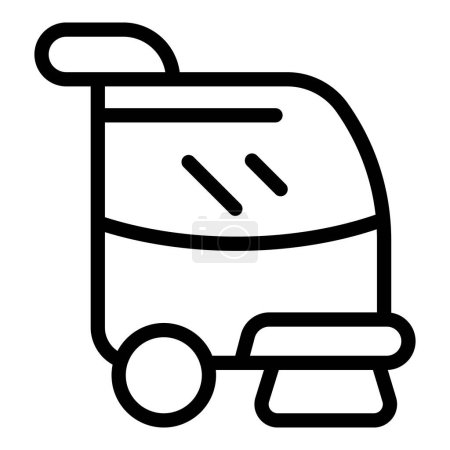 Illustration for Floor washing machine icon outline vector. Cleaning service. Industrial cleaner car - Royalty Free Image