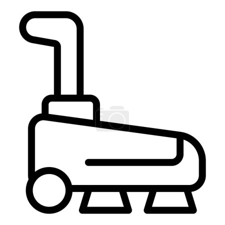 Illustration for Floor cleaner machine icon outline vector. Sanitation equipment. Cleaning service staff - Royalty Free Image