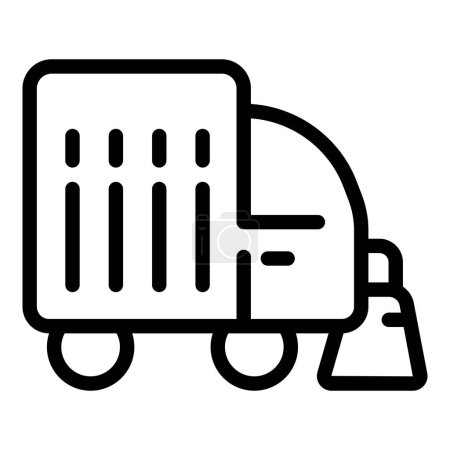 Surface washing car icon outline vector. Cleaning road machine. Sanitation scrubbing vehicle