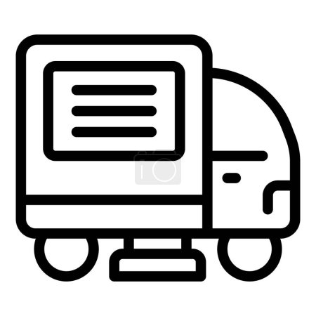 Illustration for Roadway cleaning machine icon outline vector. Hygiene maintenance vehicle. Floor washing car - Royalty Free Image