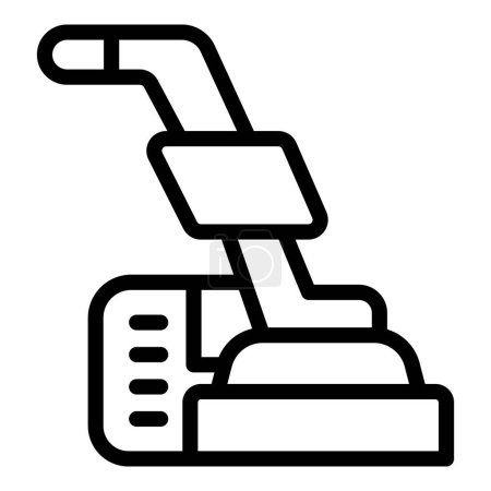 Illustration for Automatic floor cleaner icon outline vector. Sanitation home device. Scrubbing sanitation device - Royalty Free Image