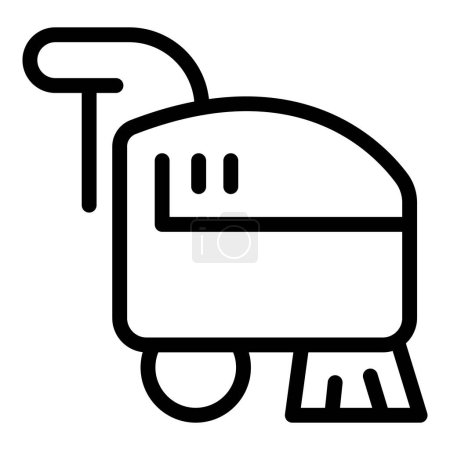 Icon-Umrissvektor für Bodenpoliermaschinen. Sauberkeit Hauswirtschaft Werkzeug. Wischfahrzeug