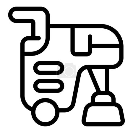 Illustration for Industrial floor cleaner icon outline vector. Housekeeping personnel equipment. Indoor surface scrubber - Royalty Free Image