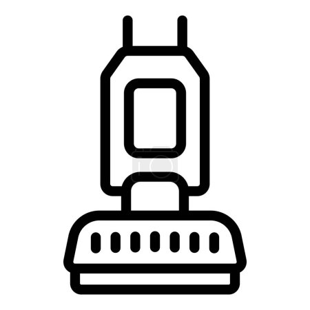 Illustration for Floor sanitizing machine icon outline vector. Scouring surface staff. Cleanliness scrubber tool - Royalty Free Image