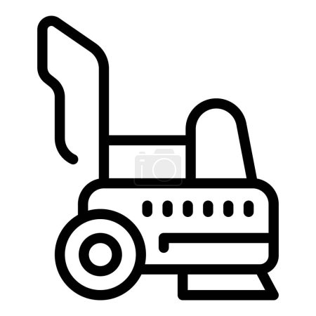 Automatic floor scrubber icon outline vector. Sanitation vehicle. Industrial cleaning auto