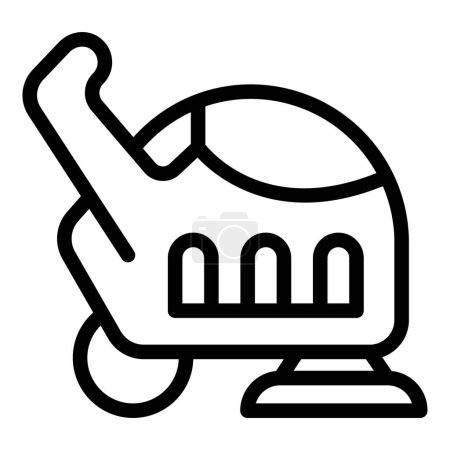 Illustration for Floor sweeper icon outline vector. Indoor housekeeping. Tidying surface scrubber - Royalty Free Image