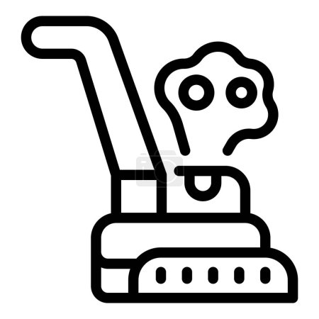 Illustration for Hard floor cleaner icon outline vector. Sanitation maintenance tool. Purifying surface scrubber - Royalty Free Image