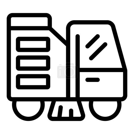 Professional floor cleaner icon outline vector. Sweeper and scrubbing equipment. Cleaning service vehicle