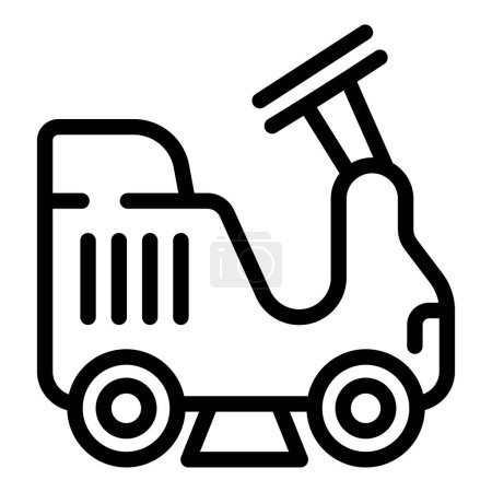 Illustration for Power floor scrubber icon outline vector. Professional cleaning equipment. Cleaning indoor service - Royalty Free Image