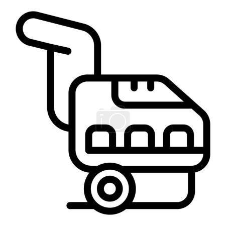 Illustration for Floor care machine icon outline vector. Surface polishing device. Cleaning housekeeping staff - Royalty Free Image
