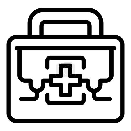 Illustration for First aid kit icon outline vector. Marine insurance. Burning accident - Royalty Free Image