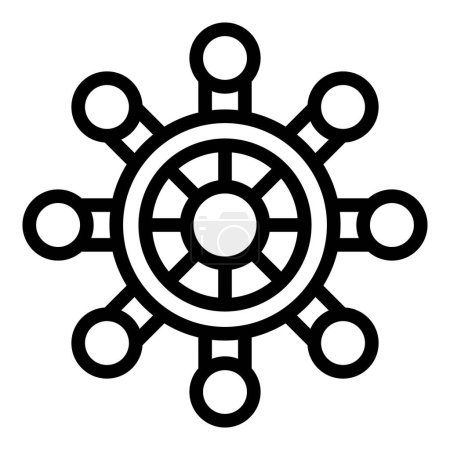Illustration for Ship steering wheel icon outline vector. Ocean ship wreck. Marine insurance - Royalty Free Image