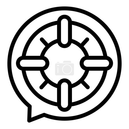 Illustration for Cruise disaster help icon outline vector. Oceanic wreck. Pirate sinking - Royalty Free Image