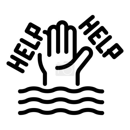 Illustration for Help people marine icon outline vector. Oceanic insurance. Marine wreck - Royalty Free Image