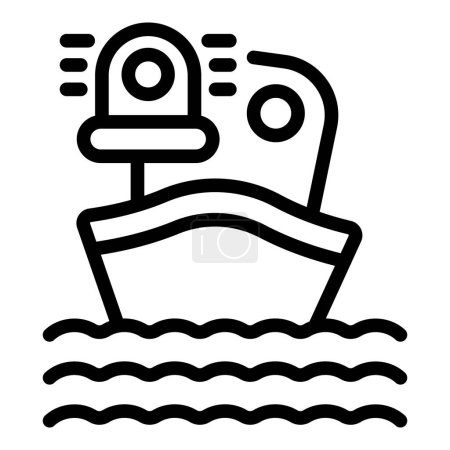 Illustration for Pirate ship icon outline vector. Wreck accident. Cruise disaster sunk - Royalty Free Image