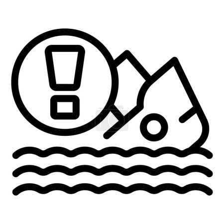 Illustration for Cruise wreck icon outline vector. Marine insurance. Pirate wreck mishap - Royalty Free Image