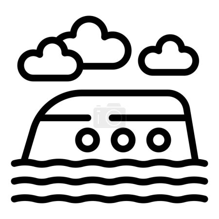 Illustration for Vessel disaster icon outline vector. Oceanic collision. Pirate wreck - Royalty Free Image