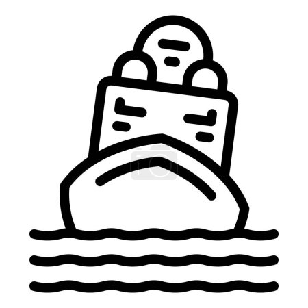 Illustration for Shipwreck accident icon outline vector. Marine beach. Cruise disaster - Royalty Free Image