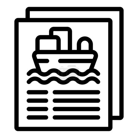 Illustration for Shipwreck document icon outline vector. Sea insurance. Burning survival - Royalty Free Image