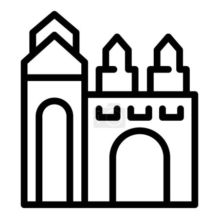 Belvedere palace icon outline vector. Viennese architecture. Traditional cultural edifice