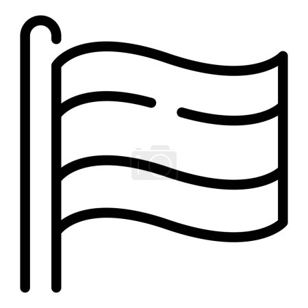 Ilustración de Icono de bandera austriaca contorno vector. Símbolo nacional. Cultura tradicional vienesa - Imagen libre de derechos