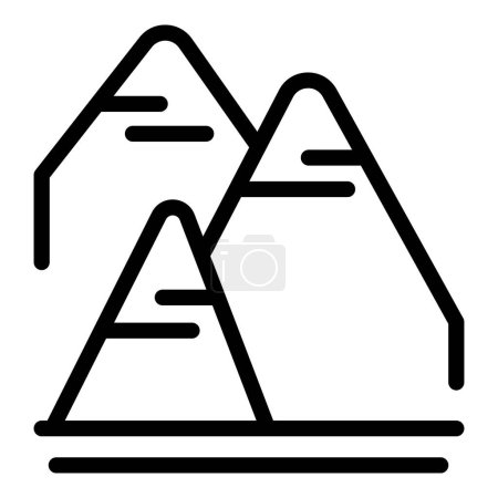 Alpes autrichiennes icône contour vecteur. Autriche alpine destination. Voyage vacances d'hiver
