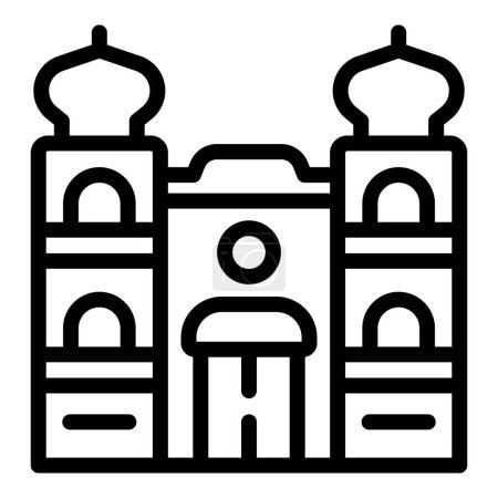 Ilustración de Viena turismo icono contorno vector. Exploración tradicional de edificios. Arquitectura antigua austriaca - Imagen libre de derechos