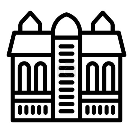 Iconic Vienna building icon outline vector. Viennese architecture. Cultural mansion edifice