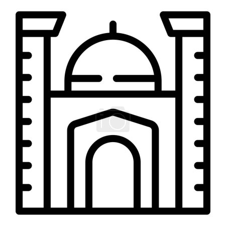 Ilustración de Vienna cultural hub icon outline vector. Edificios históricos icónicos. Famoso palacio belvedere - Imagen libre de derechos