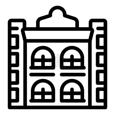 Ilustración de Viena majestuoso icono de la ciudad contorno vector. Puntos de referencia vieneses. Arquitectura cultural antigua - Imagen libre de derechos