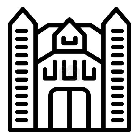 Ilustración de Icono de la catedral vienesa contorno vector. Edificio de maravilla arquitectónica. Centro cultural de la ciudad - Imagen libre de derechos