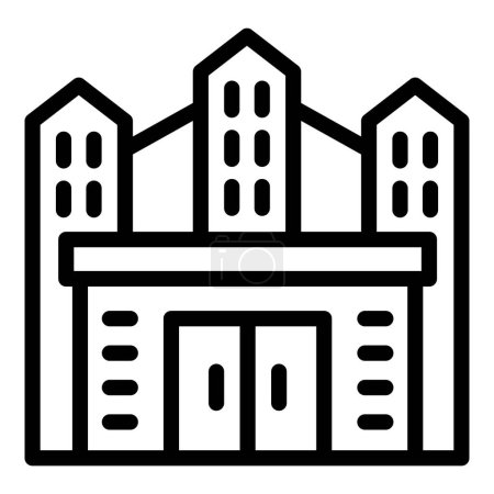 Ilustración de Famoso museo de Viena icono contorno vector. Punto de maravilla austriaco. Edificio histórico icónico mansión - Imagen libre de derechos