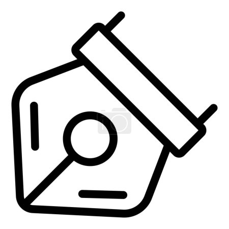 Illustration for Dip nib pen icon outline vector. Handwriting utensil. Metallic sketching pencil - Royalty Free Image