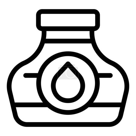 Illustration for Ink bottle icon outline vector. Writing pigment reservoir. Calligraphic script tool - Royalty Free Image