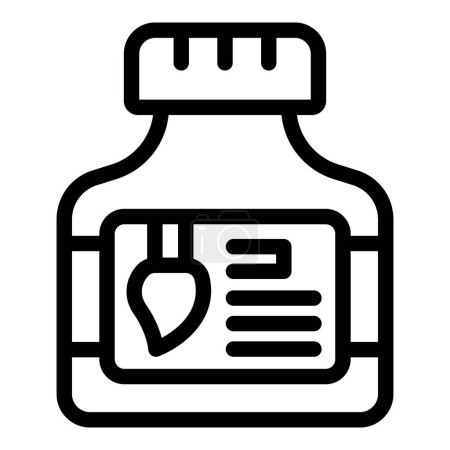 Illustration for Ink container icon outline vector. Writing pigment solution. Dip pen instrument - Royalty Free Image