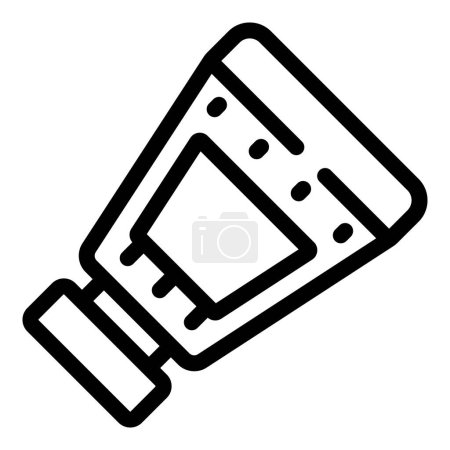 Illustration for Plastic ink tube icon outline vector. Inkwell container. Writing pigment cartridge - Royalty Free Image
