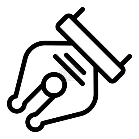 Illustration for Historic writing instrument icon outline vector. Dip pen supply. Drafting calligraphic pencil - Royalty Free Image